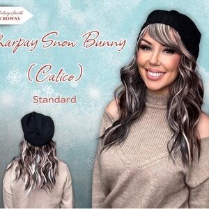 Sharpeay Snow Bunny (Calico) Women's Hairpiece - Black/White Highlights